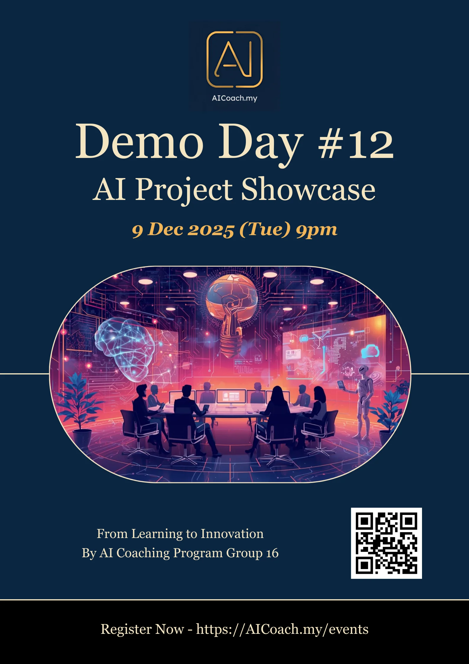 AI Project Showcase Malaysia - Group 17 members presenting innovative AI solutions without coding