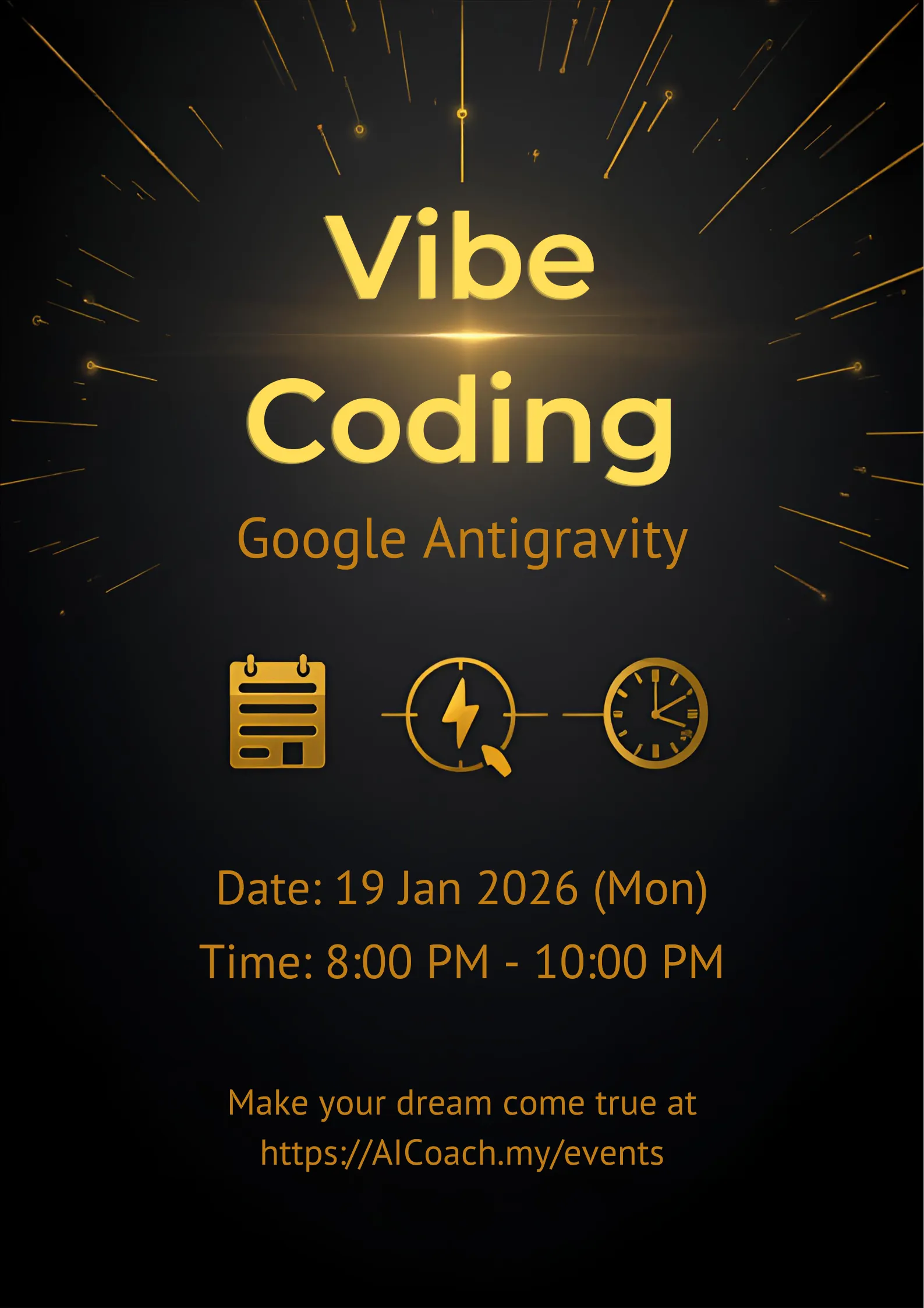 Vibe Coding Workshop Malaysia - Learn Google Antigravity development for beginners at AICoach.my online event