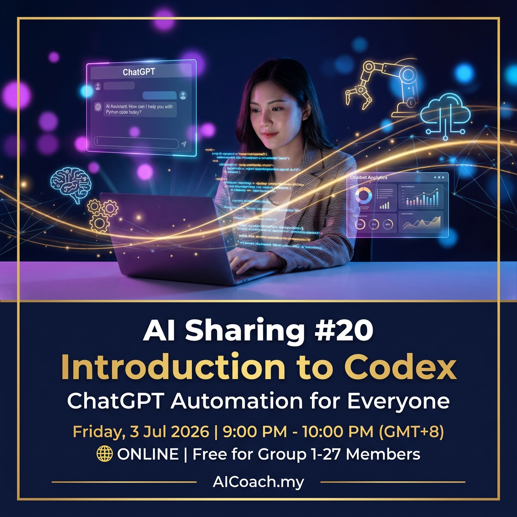 AI Sharing #20 - Introduction to Codex - Free online AI knowledge session July 3 2026 Malaysia