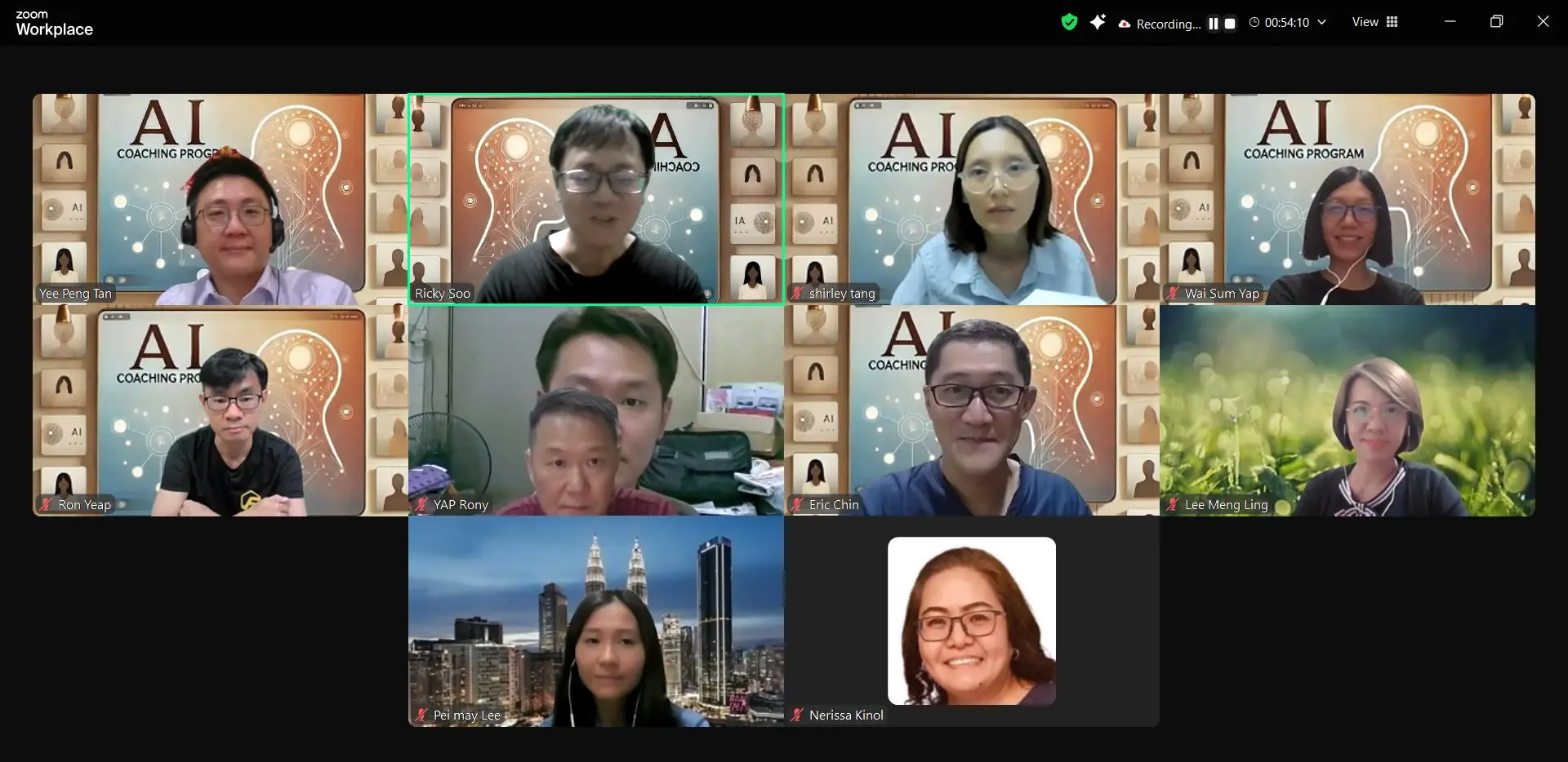 Zoom grid of participants at AI Sharing #6 on Gemini Live, 23 January 2025
