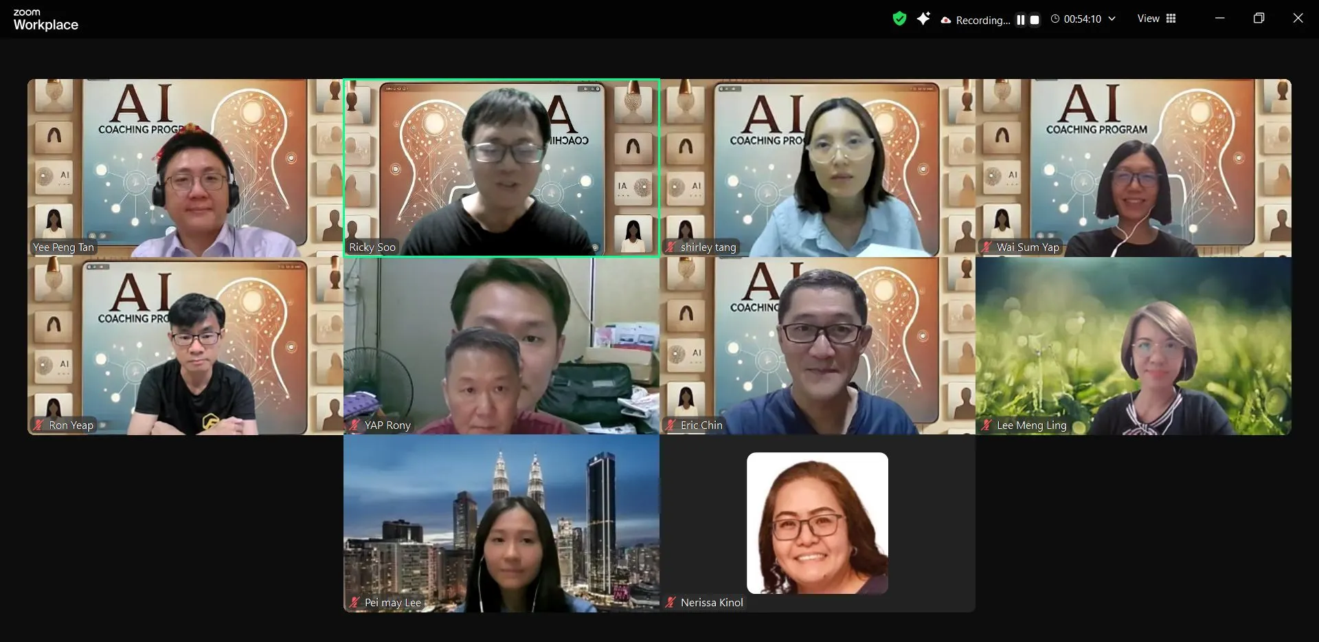 Zoom grid of participants at AI Sharing #6 on Gemini Live, 23 January 2025