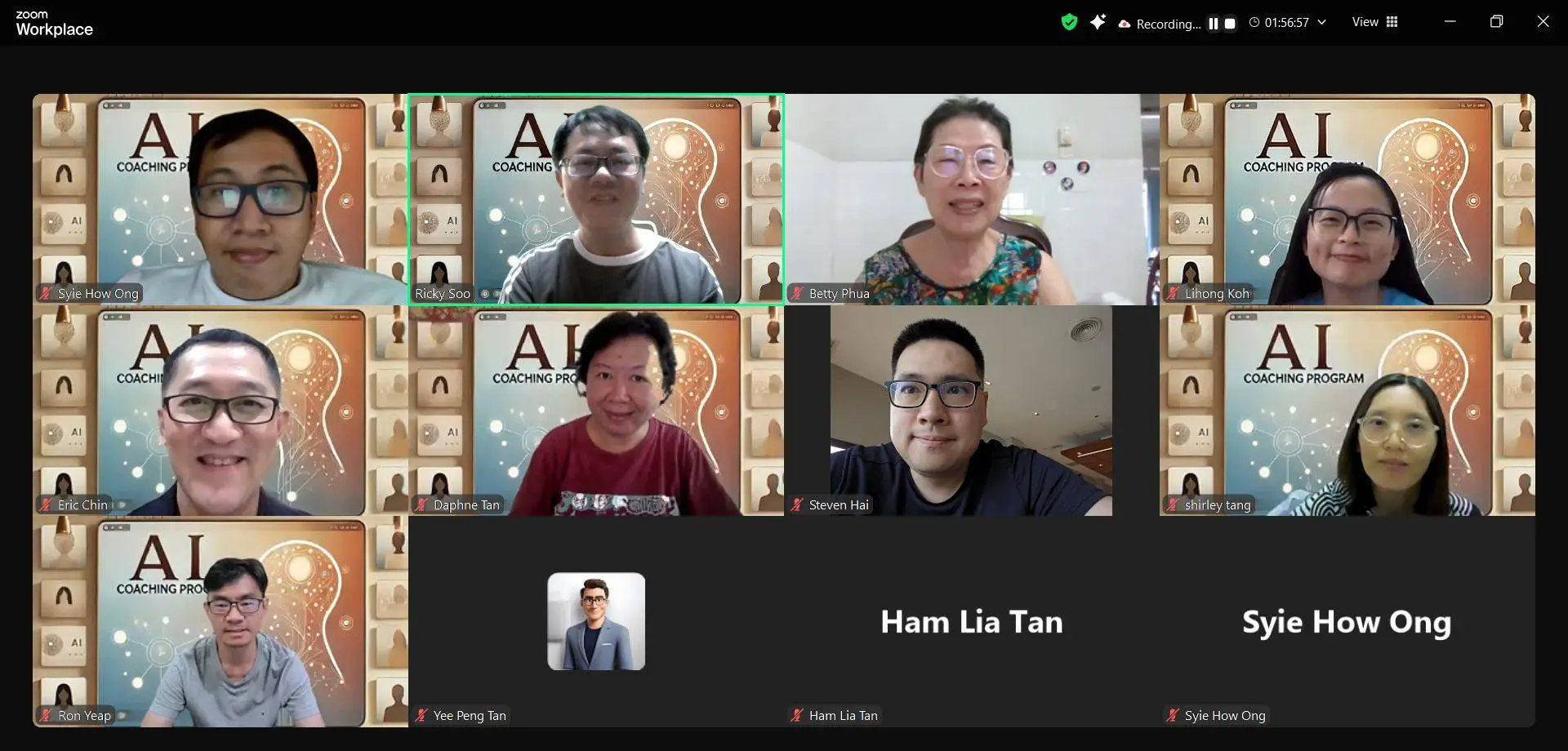 Zoom grid of participants at the Easy Chatbot on Your Website session, 12 January 2025